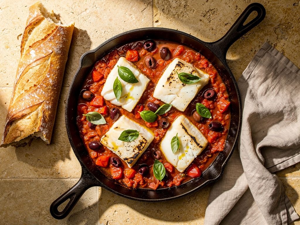 Baked Halibut Provencal
