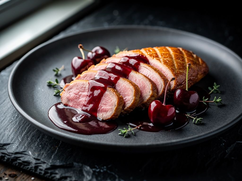Pan-Seared Duck Breast with Cherry Sauce